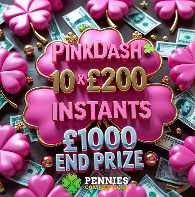 Won PinkDash | 10 x £200 Instant Wins | £1000 End Prize