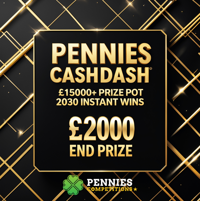 Won PenniesCashDash | £15,000+ Prize Pot | 2030 Instant Wins | £2000 End Prize